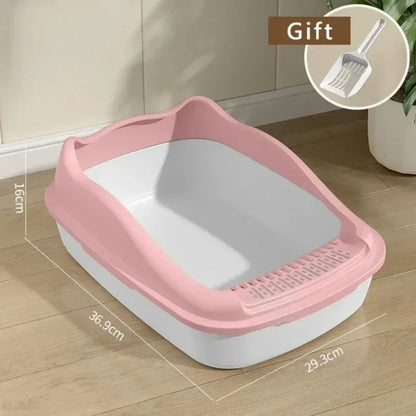 Pet Cat Sandbox Anti-Splash Litter Box Toilet Bedpan Simple Cleaning Safe Practical Cat Supplies Home Pet Toilet Accessory