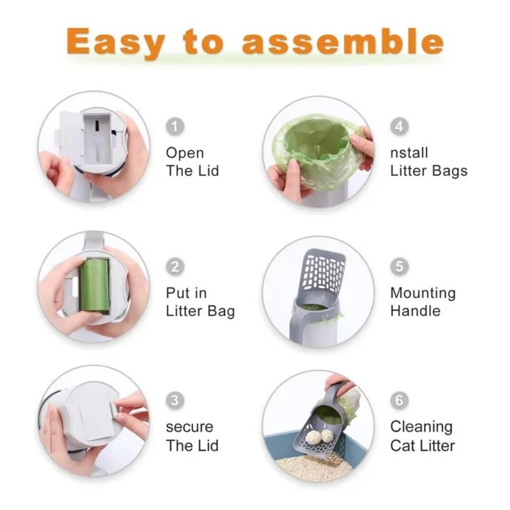 Household Cat Litter Cleaning Shovel Special Cat Litter Box Scoop Efficient Garbage Remover Practical Pet Cat Accessory Tools