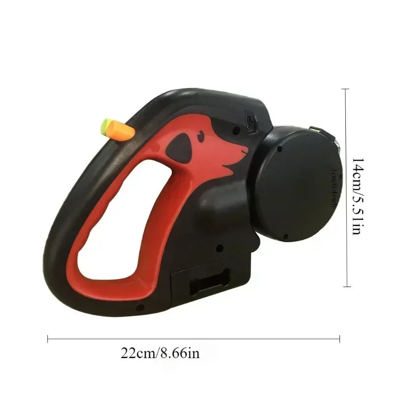3m Rotating Nylon Pet Leash for 2 Dogs Adjustable Double Rope Leashes with Flashlight Poop Bag Box Pet Traction Rope Retractable