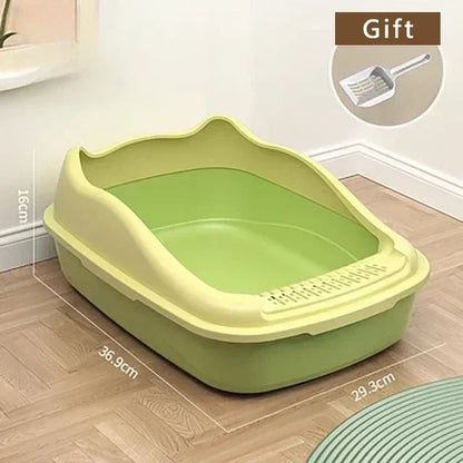 Pet Cat Sandbox Anti-Splash Litter Box Toilet Bedpan Simple Cleaning Safe Practical Cat Supplies Home Pet Toilet Accessory